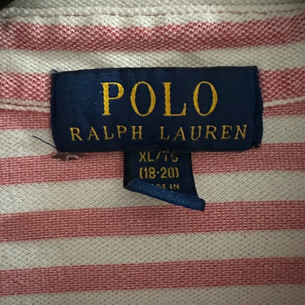 Polo Ralph Lauren Kids XL Boys Striped‎ Short Sleeve Polo Shirt Red White